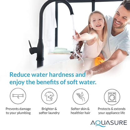 Aquasure 64,000 Grains Whole House Water Filter Bundle with Automatic Digital Metered Control Softener and 75 GPD RO Reverse Osmosis Drinking System | Removes Hardness | Ideal for 4-6+ bathrooms
