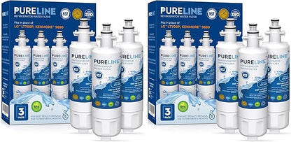 Pureline 9690, LT700P Replacement for LG LT700P, Kenmore Elite 9690, Kenmoreclear 46-9690, ADQ36006101, HDX FML-3, Refrigerator Water Filter - Reduces Bad Taste & Odor (Pack of 2)