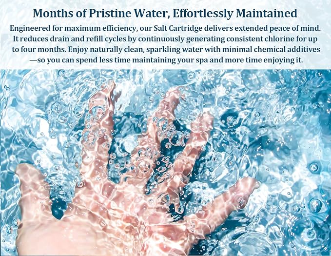 Salt Water chlorination System Cartridge Replacement for Spas & Hot Tubs/Hot Spring Highlife/Limelight,Chlorine-Generating Filter for Gentle,Soft Fresh Water to Helps Combat Dry Eyes&Itchy Skin, 3Pack