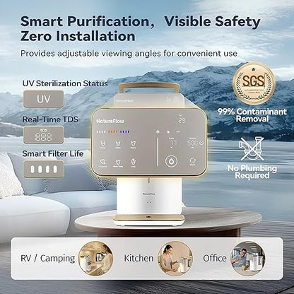 Y60EC Cold Reverse Osmosis Water Mineralization System — Featuring Natural Mineral Activation, 10-Stage RO Filtration, Ultra Dual UV, Alkaline Water,4:1 Pure-to-Drain Ratio