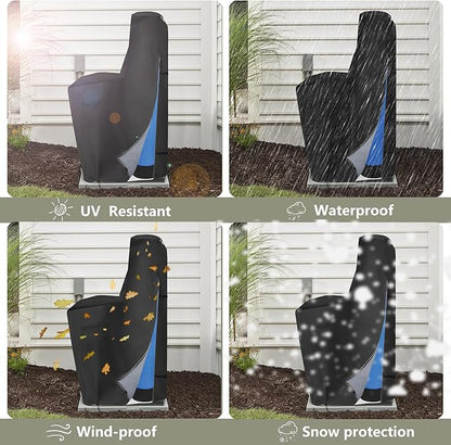 Bitubi Water Softener Insulated Cover with Plush Lining, Waterproof Outdoor Water Softener Winter Cover to Endure Freezing Temperatures (64" H x 40" W x 16" D, Black)