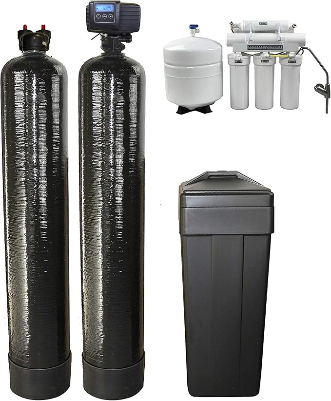Fleck 5600SXT Metered Softener UpFlow 1.5 Cubic Ft Carbon Filter Reverse Osmosis