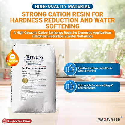 One Cubic Foot, single bag Replacement for Water Softener Ion-exchange, cation Resin 8% Crosslinked 1 Cu Ft