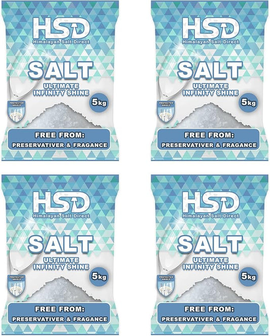 5kg dishwasher salt, dishwasher detergent salt with pre-soaking action, water softener salt (Pack Of 4)