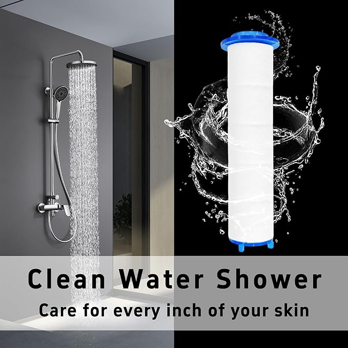 12Pcs 3.2” Shower Head Filter Cartridge, PP Cotton Replacement Filters for High Pressure Handheld Turbo Fan, Vortex Hydro Jet Shower Head, Improves Water Quality, Easy Install