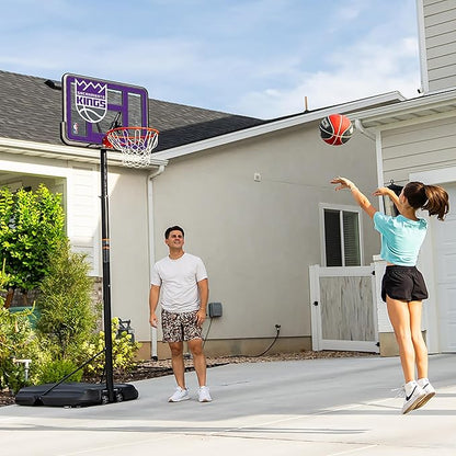 Lifetime NBA Sacramento Kings Portable Basketball Hoop, Adjustable Height 7.5-10 Ft, 44 Inch Shatterproof Fusion Backboard, Base with Wheels