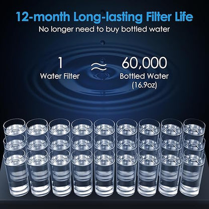 Waterdrop BS13 Under Sink Water Filter, 6 Stage Stainless Steel, Reduce PFAS, PFOA/PFOS, Lead, Chlorine, Bad Taste & Odor, No Drilling Required, NSF/ANSI 42 Certified, Included A New Faucet