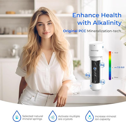 Waterdrop ALK16 Alkaline Water Filter System for Sink, Mineralizing Water, NSF/ANSI 372 Certified, Compatible with Reverse Osmosis Systems, Under Sink Installation