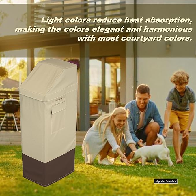Water Softener Cover Waterproof, Water Softener Cover for WHES30E/WHES40E Grain Softener Housings Outdoor,(Beige&Tan)