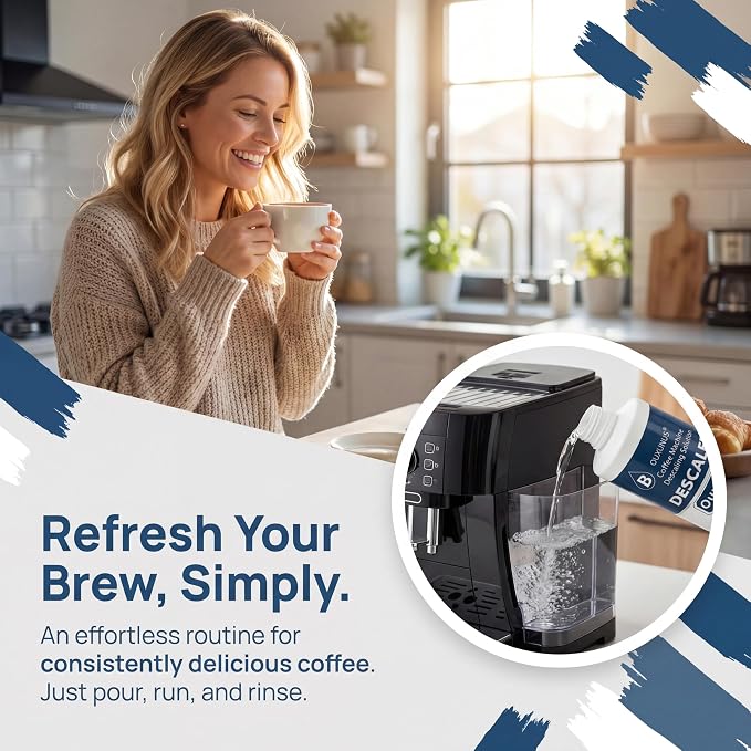 Descaling Solution（4 Uses） Compatible with Breville Descaling Solution & Coffee Machines, 16.9 fl oz Concentrated Liquid with Citric Acid, Eco-Friendly 4 Use Bottle (1)