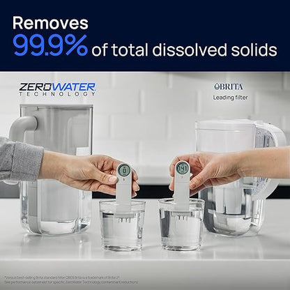 Culligan with ZeroWater Technology 10-Cup Water Filter Pitcher – Includes 5-Stage Advanced Water Filter, IAPMO Certified to Reduce Lead, Total PFAS, Mercury, Fluoride, and Chlorine - Aqua