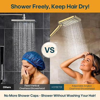 Filtered Shower Head with Handheld Spray Combo High Pressure Rain Shower Head Dual Shower Head with Filters - Removes Chlorine Height Adjustable & Built-in Power Wash (Gold)