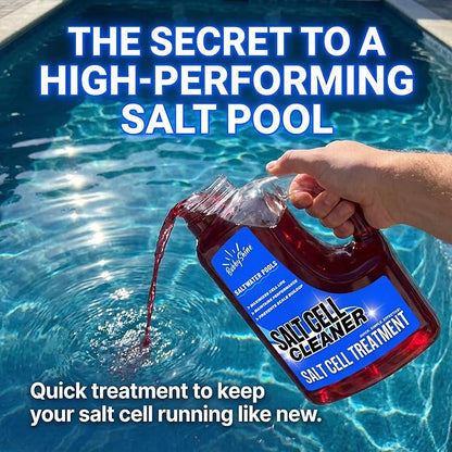 Salt Cell Cleaner for Pool, Pool Salt Cell Cleaner for Saltwater Pools, Salt Generator Cell Cleaner Solution, Helps Reduce Scale Buildup, 3 L (101.5 fl oz) - BubbyShine