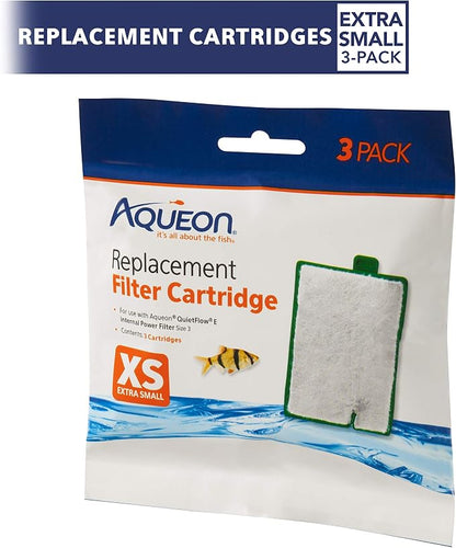 Aqueon Replacement Filter Cartridges, Fish Filters, Extra Small - 3 Pack