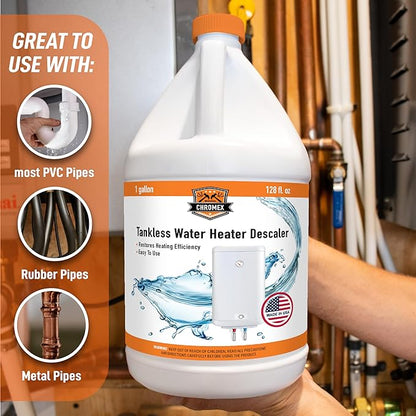 Chromex Tankless Water Heater Descaling Solution | Highly Effective Descale (4 gallon) (4)