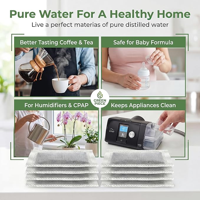 Green Piece Distiller Filters – Activated Charcoal Carbon Sachets (Made in USA) Odor & VOC Absorbing, Compatible with Megahome & Countertop Water Distillers, Coconut Shell Carbon (12 Pack).