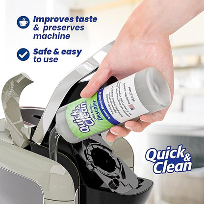 Quick & Clean 2-Pack Descaler (4 Total Uses) - Made in the USA - Descaling Solution for Keurig, Nespresso, Ninja, Delonghi, Coffee and Espresso Machines