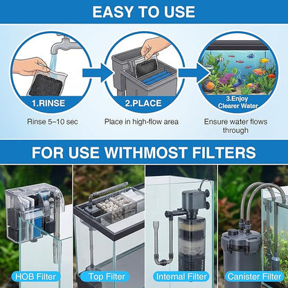 2 Pack 11oz Aquarium Filtration Media, Extruded Carbon & Ion Exchange Resin in Nylon Bags, Treats 75-100 Gallons Per Bag, Removes Phosphates & Metals for Reef, Marine, Jellyfish & High pH Aquariums