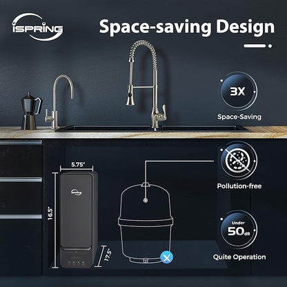 iSpring RO1000-BN Tankless Reverse Osmosis Water Filtration System, 1000 GPD Fast Flow