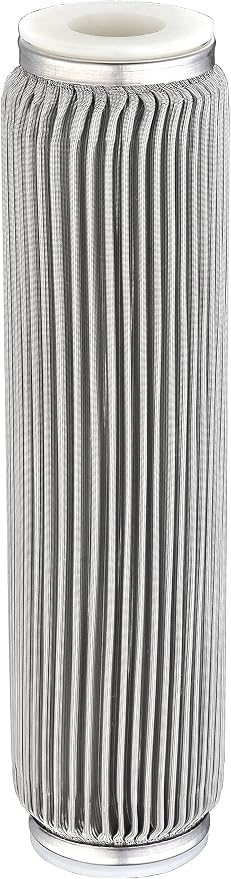 100 Micron 10" x 2.5" Stainless Steel Pleated Whole House Water Filter Cartridge, Universal Cleanable Water Filter Replacement for Well Water(100 Micron)