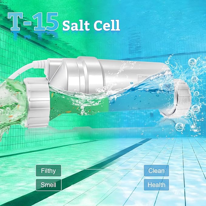 Salt Cell T-15 Upgrade Replacement Fit for Hayward BLT15H W3T-CELL-15 Pool Salt Turbo Cell Chlorinator Generator Up to 40,000 Gallons