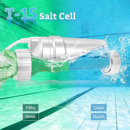 Salt Cell T-15 Upgrade Replacement Fit for Hayward BLT15H W3T-CELL-15 Pool Salt Turbo Cell Chlorinator Generator Up to 40,000 Gallons