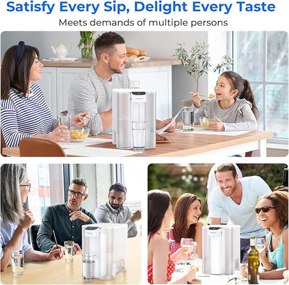 Waterdrop ED04W-L Mega Electric Water Filter Dispenser, Large 27-Cup, 200-Gallon Rechargeable Instant System, NSF/ANSI 42&53&401&372, Reduce PFOA/PFOS, Lead, Chlorine, Does not Lower TDS, White