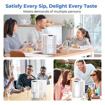 Waterdrop ED04W-L Mega Electric Water Filter Dispenser, Large 27-Cup, White | 200-Gallon Rechargeable Instant System, NSF/ANSI 42&53&401&372, Reduce PFOA/PFOS, Lead, Chlorine, Does not Lower TDS