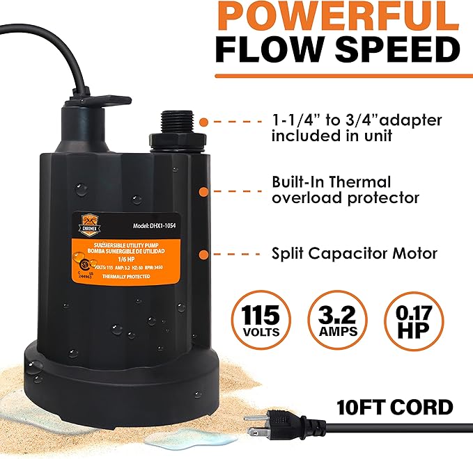 Chromex Tankless Water Heater Flush Kit, Extra Long 12 Ft Hoses with Certified Liquid Descaling Solution and 1/6HP Extra Strength Pump