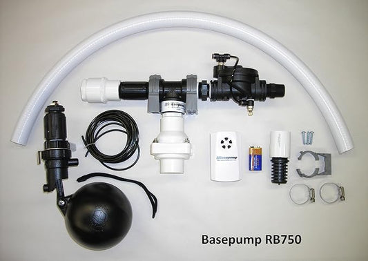 RB750 Water Powered Backup Sump Pump - Reliable Auto Sump Pump Backup System with High Water Alarm for Basement Flood Prevention - No Battery or Electricity Needed