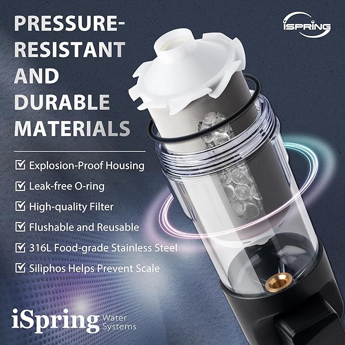 iSpring FWSP50SL-ARJ Spin Down Sediment Water Filter Replacement Cartridge with Siliphos, for WSPSL-ARJ and WSPSL-ARJ-BP Series, 1 Count (Pack of 1)
