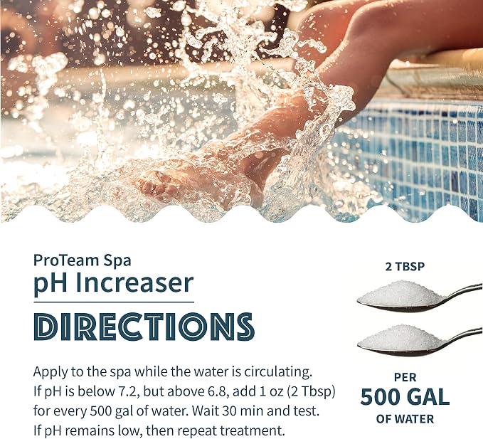ProTeam Spa Alkalinity Increaser for Hot Tub and Spa pH Increaser for Hot Tub - Spa Up for Hot Tub - pH Up Hot Tub pH Increaser - with SplashWiz Hot Tub Chemicals Care Guide e-Book - Spa pH Up Spa - M