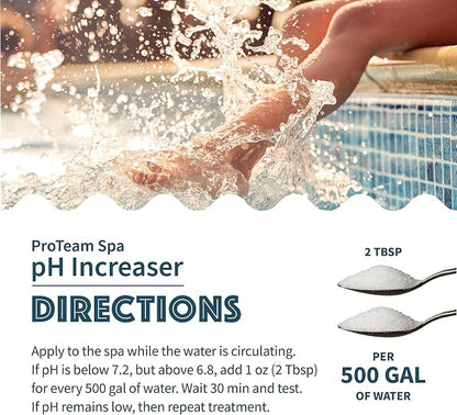 ProTeam Spa Alkalinity Increaser for Hot Tub and Spa pH Increaser for Hot Tub - Spa Up for Hot Tub - pH Up Hot Tub pH Increaser - with SplashWiz Hot Tub Chemicals Care Guide e-Book - Spa pH Up Spa - M