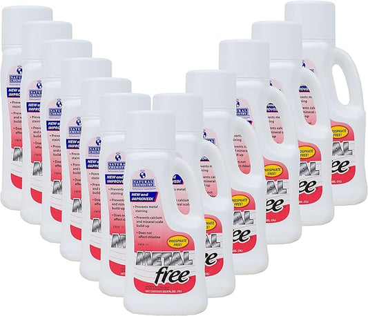 Natural Chemistry Metal Free, 1 Liter, Pack of 12, Phosphate Free, Protects Against Calcium and Mineral Scale Buildup, Prevents Stain and Water Discoloration