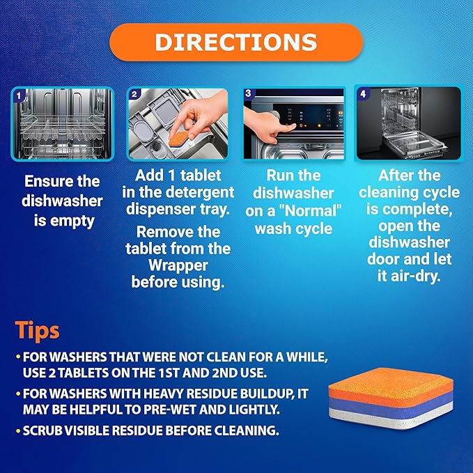 Washing Machine Cleaner Tablets Top Load 28 Pack & Dishwasher Cleaner Deodorizer Descaler Tablets 28 Pack Bundle - 1 Plus Year Supply - Septic Safe Eco Friendly Formula