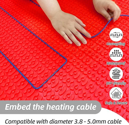 Heating Cable Uncoupling Membrane YeloDeer, Waterproofing Underlayment and Crack Prevention Membrane for Electric Floor Heating Systems 162 Sq. Ft.