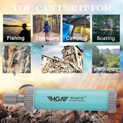 4 Packs of Water Filter Straws, Portable Personal Water Filtration System, Ultrafiltration Water Purifier, Emergency Preparedness for Camping, Hiking, Drinking, Travel, Hunting, and Family Outings