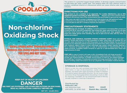 35.2oz Non-Chlorine Spa Shock Oxidizing Cleaner for Hot Tub, Chlorine-Free Water Care & Enhanced Cleaner for Hot Tubs, Spas and Pools, Quick Dissolving, Fast-Acting - 2.2 Lbs.