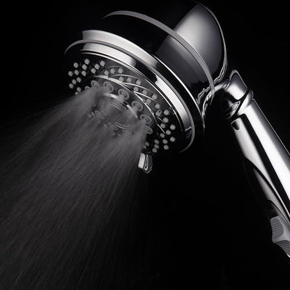 AquaCare by Hotel Spa 7-Setting Filtered Handheld Shower Head with Patented ON/OFF Pause Switch and Enriched KDF Shower Filter Cartridge Inside 4 Inch