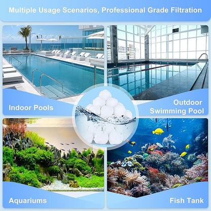 Pool Filter Balls 1.54lb – Eco-Friendly Filter Media for Sand Filters, High-Efficiency Replacement for Traditional Pool Sand, Compatible with Pools and Sand Pumps