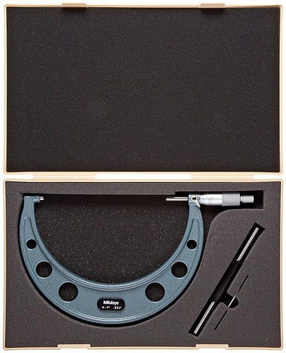 Mitutoyo 103-183, Outside Micrometer, 6-7" Measuring Range, 0.001" Graduation, +/-0.0002" Accuracy, High-Accuracy Thickness Measurement with Smooth Stop Control and Reliable Repeatability