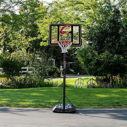 Lifetime NBA Cleveland Cavaliers Portable Basketball Hoop, Adjustable Height 7.5-10 Ft, 44 Inch Shatterproof Fusion Backboard, Base with Wheels
