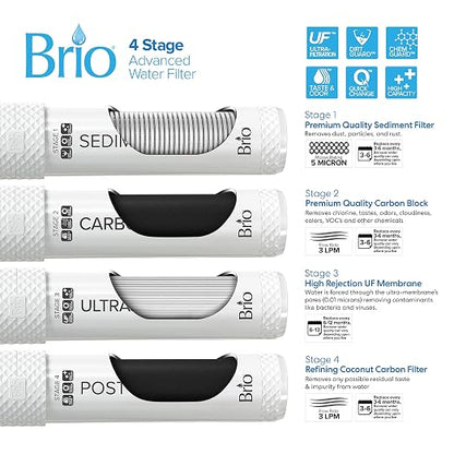 Brio Self Cleaning Bottleless Water Cooler Dispenser, UL Approved, Stainless Steel, Point of Use Drinking Water Filter, Hot, Cold, and Room Temperature