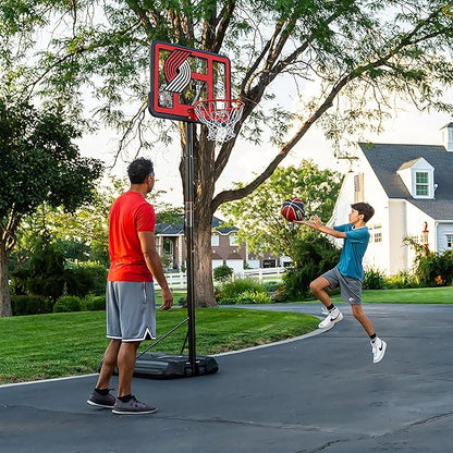Lifetime NBA Portland Trail Blazers Portable Basketball Hoop, Adjustable Height 7.5-10 Ft, 44 Inch Shatterproof Fusion Backboard, Base with Wheels