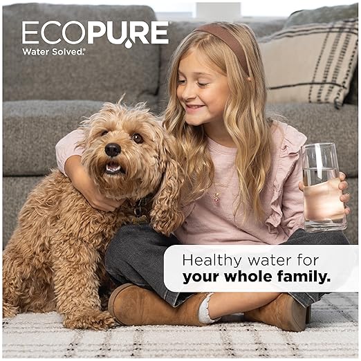 EcoPure EPWPFF Premium Main Faucet Under Sink Water Filtration System – NSF Certified to Reduce Lead, Chlorine, Cysts, PFAs, Microplastics, Bad Taste & Odor – Easy DIY Install Under Counter