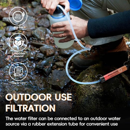 Water Filter Straw 20 Pack – Outdoor Camping & Hiking Survival Gear Kit for Family Use, Ultra-Light Personal Filter Straws for Backpacking,Camping, Bug-Out Bags and Emergency Preparedness