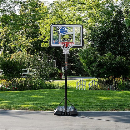 Lifetime NBA Orlando Magic Portable Basketball Hoop, Adjustable Height 7.5-10 Ft, 44 Inch Shatterproof Fusion Backboard, Base with Wheels