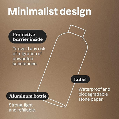 ATTITUDE Fabric Softener with Essential Oils, Vegan, Plant and Mineral-Based Ingredients, HE, Refillable Aluminum Bottle, 40 Loads, Geranium and Lemongrass, 33.8 Fl Oz