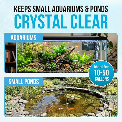 Aquarium UV-C Light 3W – Submersible UV Clarifier for Freshwater & Saltwater Tanks, Sumps & Hydroponics – Clears Green Water Fast – 9.8 ft Power Cord – Pre-Filter Sponge & Suction Cup Included