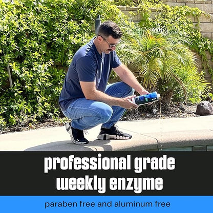 Pool Enzyme Treatment - Weekly Natural Enzymes for Pools Works as an Eco-Friendly, Natural Pool Clarifier for Crystal Clear Pool Water Perfect for Swimming - AquaDoc Pool Chemicals